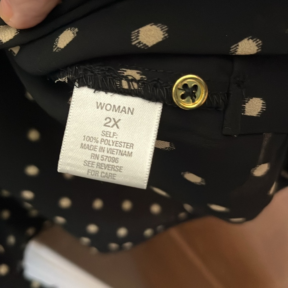 Dressbarn Woman’s Sheer Polka Dot Blouse - Picture 3 of 6